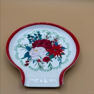 The Pioneer Woman Floral  Spoon Rest with Red Trim